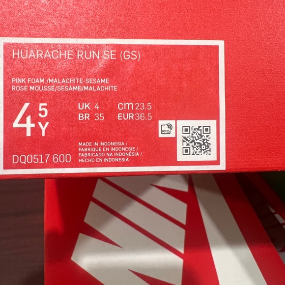 Nike, Girls, Huarache Run SE, DQ0517 600, Pink, Green & White - Picture 2 of 13